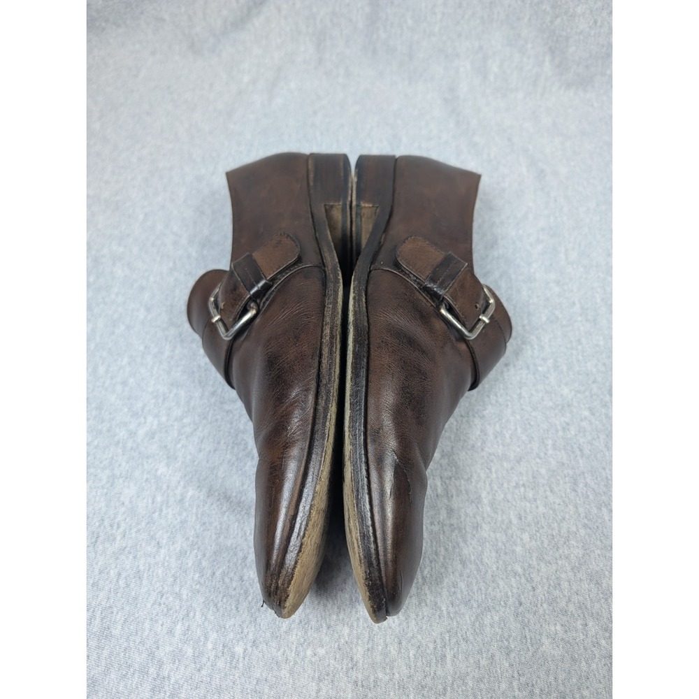 Prada Milano Leather Monk Strap Loafers Mens Size 11 Brown Made In Italy - Picture 6 of 14